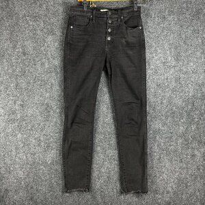 Madewell Jeans Womens 27 High Rise Skinny Black Cotton Stretch Button Fly Pocket